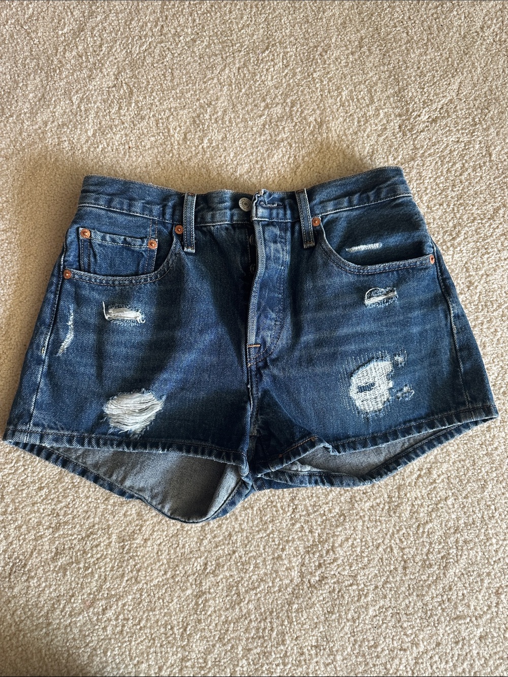Levi's Women's Denim Cutoff Shorts - Light Wash, Medium Wash, Black, White - Picture 6 of 16